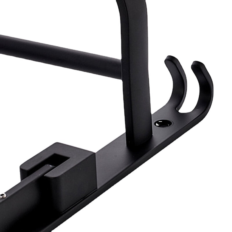 Space Aluminum Black Wall-mounted Towel Rack Rust-resistant Stable Towel Holder Easy to Install Bathroom Shelf