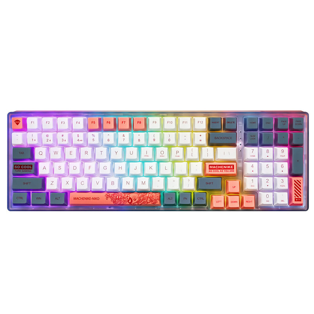 Mechanical Gaming Keyboard Triple-Mode Programmable 100 Keys PBT Keycaps 3/5-Pin Hot Swappable For Type-C Wired Bluetooth 2.4G Wireless