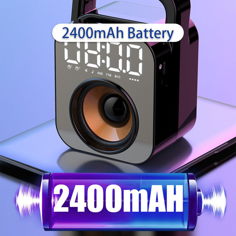 LED Bluetooth Speaker Portable Bass Subwoofer AUX TF USB 30W Wireless Music Boombox Home Theater System Dual Alarm