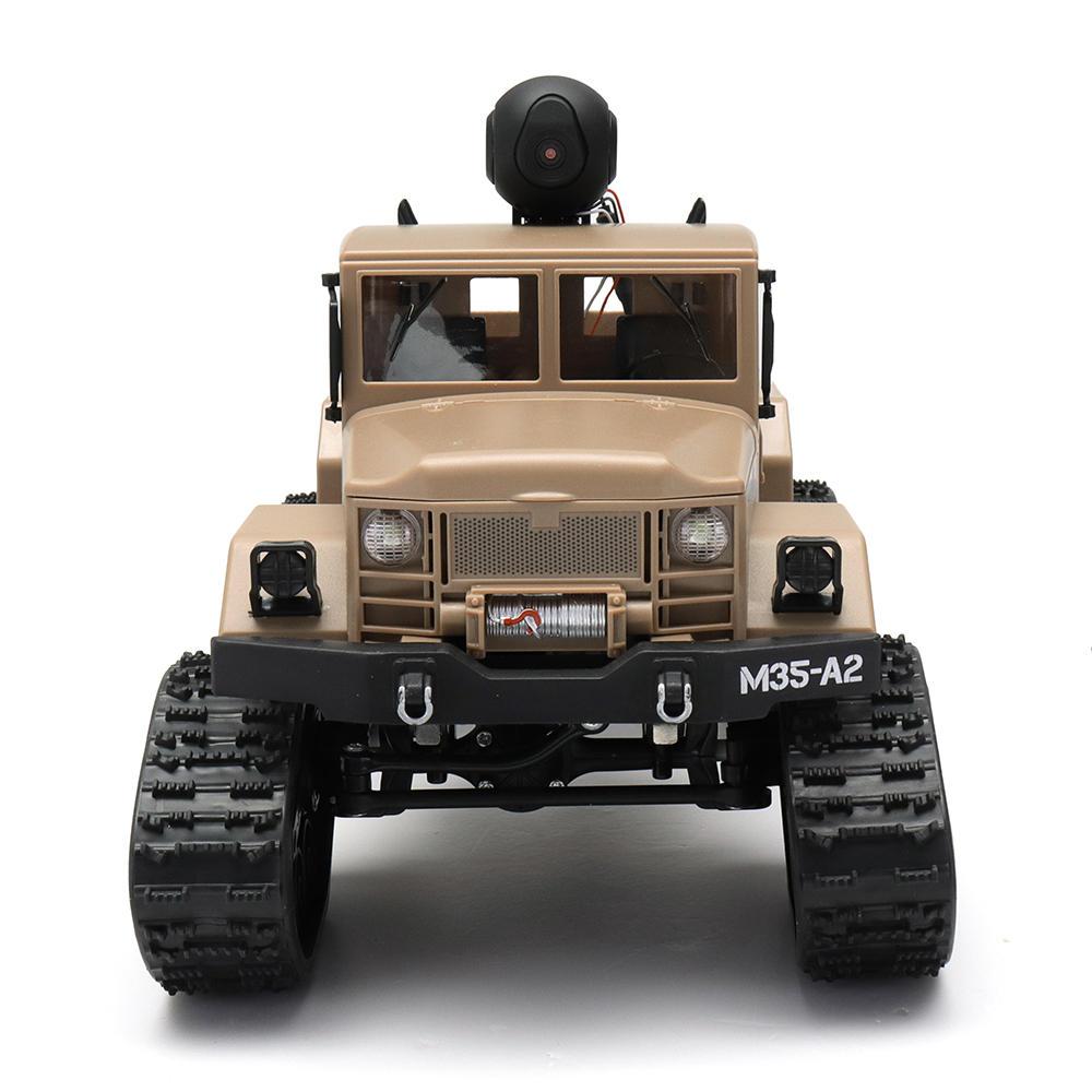 2.4G 4WD Rc Car 720P 0.3MP WIFI FPV Brushed Off-road Military Truck W/ LED Light