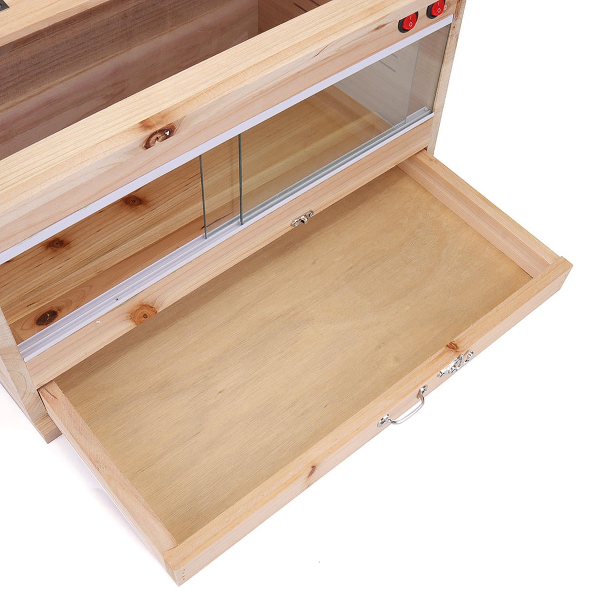 50*30*30cm Wooden Tool Reptiles Feeding Tank Box Enclosure Heating Cage Lizard Snake