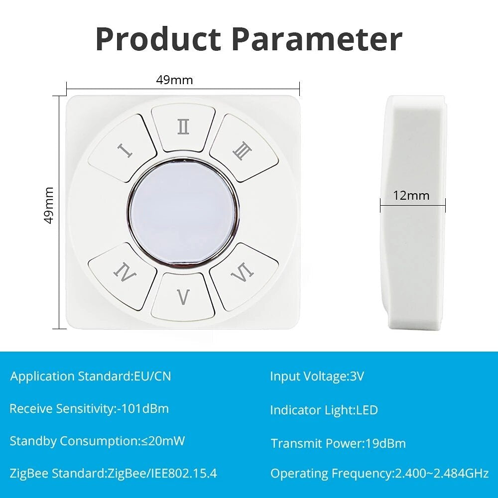 Smart Wireless Switch Wall Remote with Push Button Works with Alexa Google Home 6 Channels
