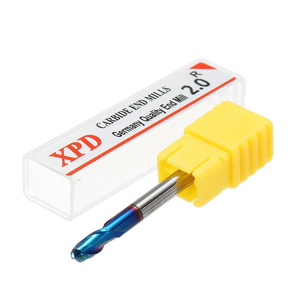 R0.5-R3 2 Flutes Tungsten Carbide End Mill HRC65 NACO Coated Ball Nose Cutter