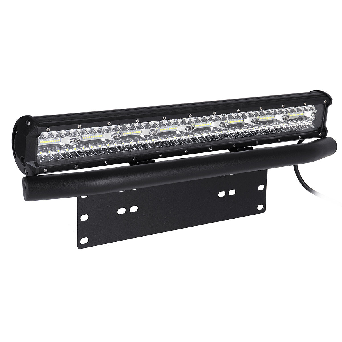 10-30V 23inch Tri-row LED Work Light Bar Combo + Bumper License Plate Mount With Wire Bracket