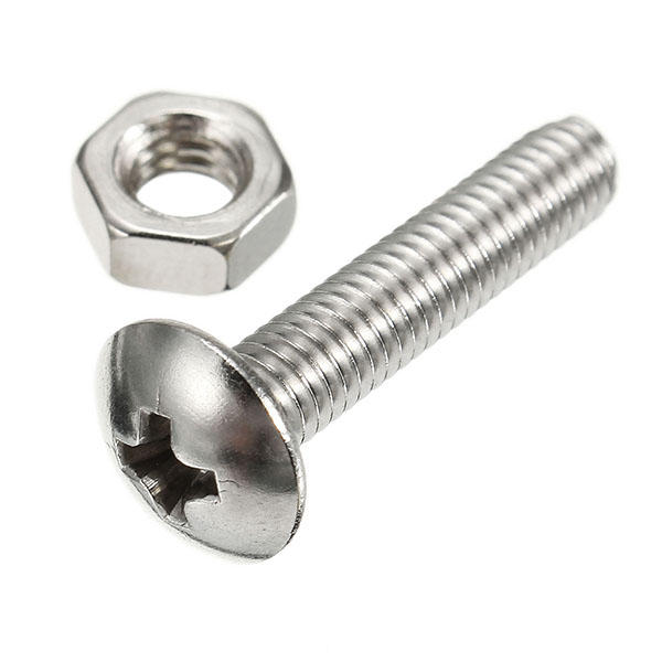 M4SP1 M4 Stainless Steel Phillips Round Head Screws Bolts Nuts Assortment Kit 250Pcs