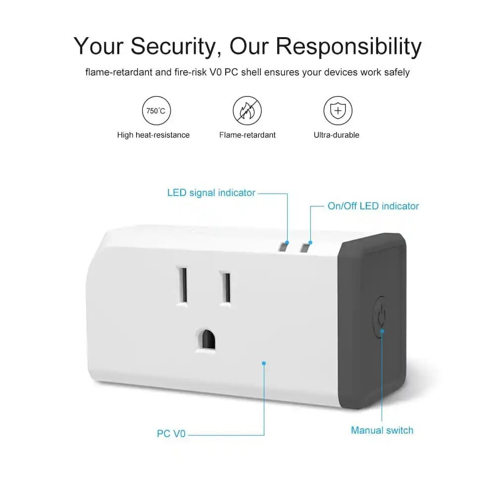 Smart Plug US Type Socket Switch Compatible with Alexa & Works with SmartThings Hub Voice Control Smart Sences