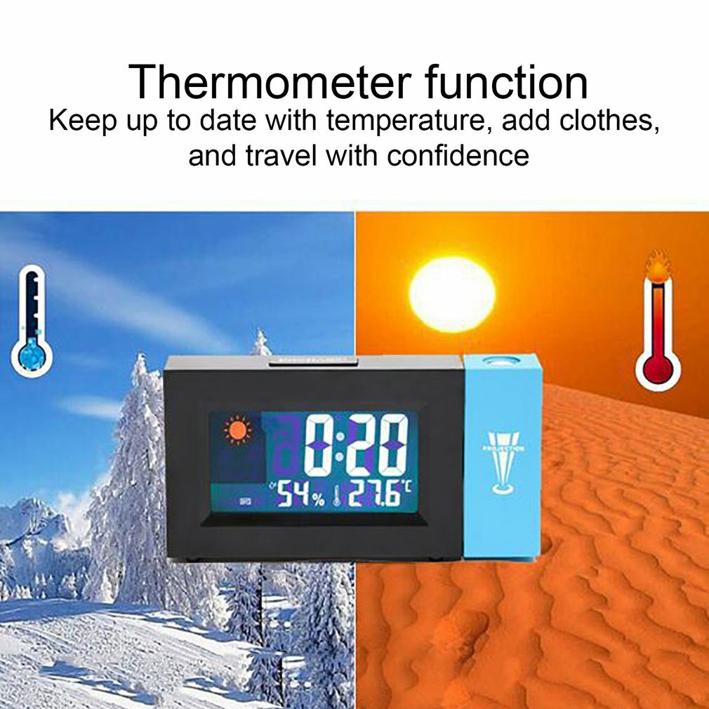 Digital Projector Weather Station Alarm Clock Perpetual Calendar Thermo-hygrometer Electronic LCD Clock Thermometer