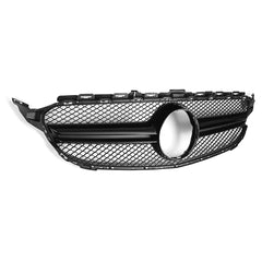 Gloss Black Front Bumper Mesh Grille Grill For Mercedes C-Class