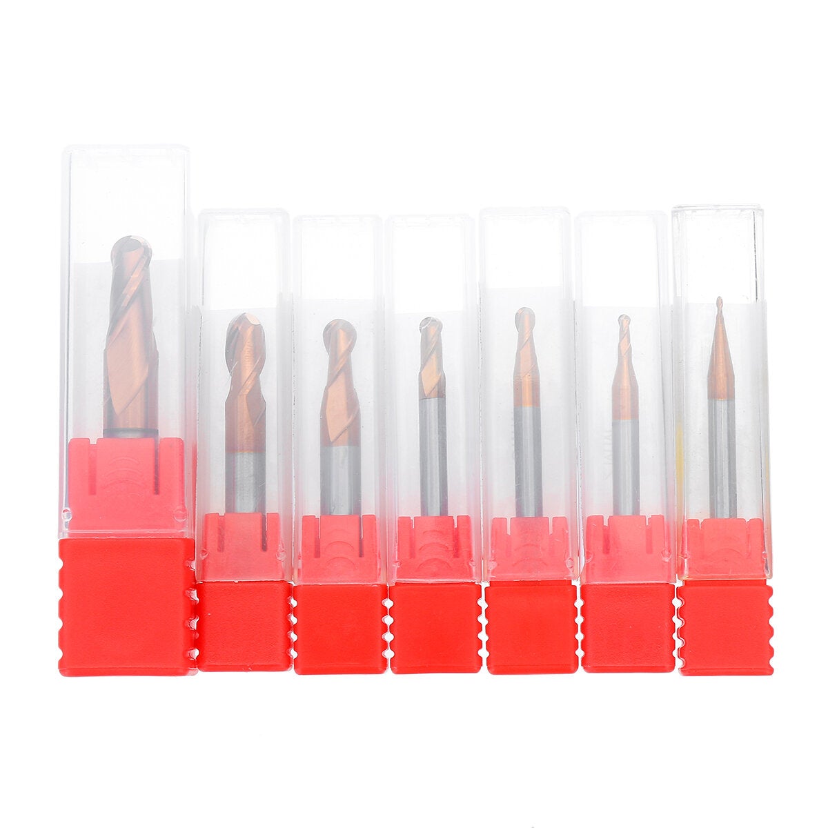 7pcs 1-8mm Solid Carbide Straight End Mill 4 Flute Milling Cutter CNC Tool
