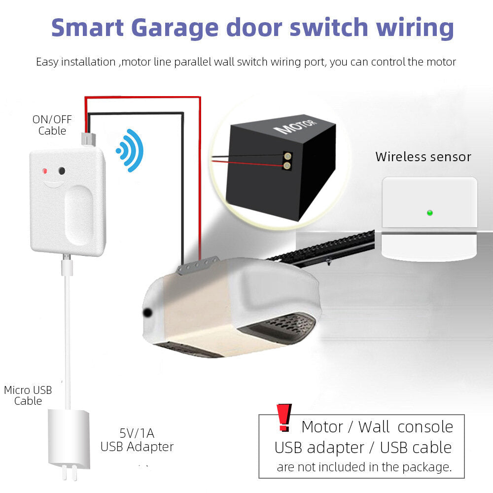 Wireless Tuya WiFi Garage Door Switch Controller Smart Phone Remote Control Switch Work with Amazon Alexa Google Assistant