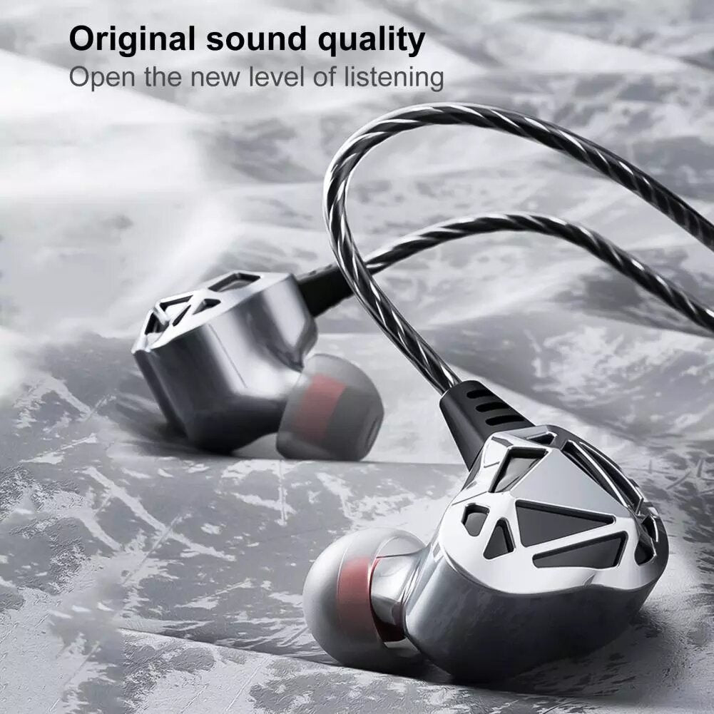 Hollow Subwoofer Heavy Bass Volume Control Noise Reduction Earphones With Mic Setro In-Ear Wired Headset