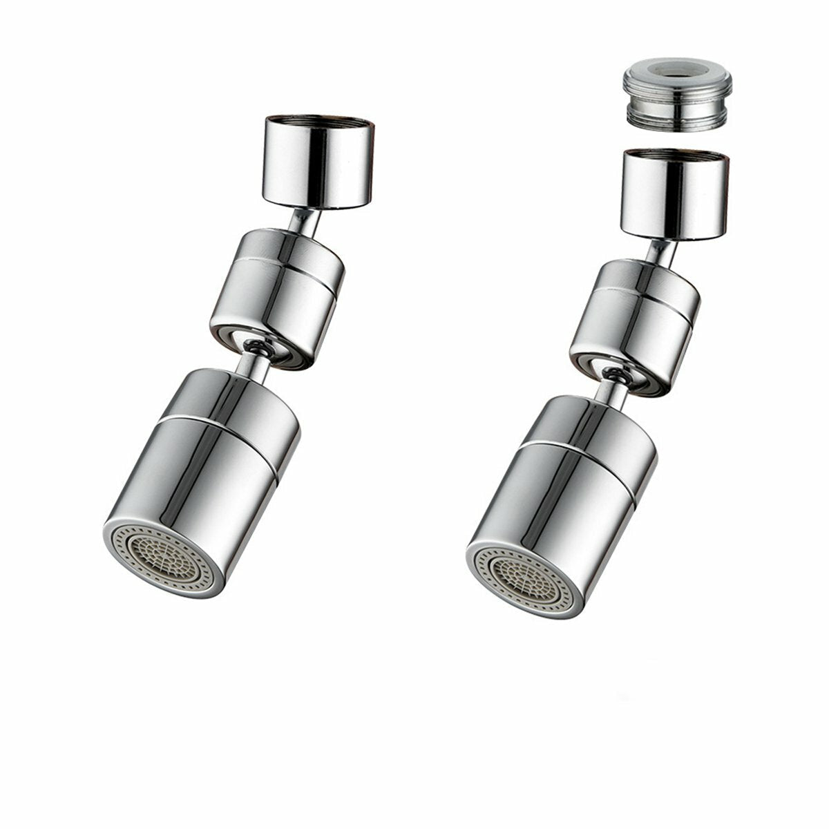 Universal Extender Splash Filter Faucet 1080 Rotate Water Outlet Faucet Silver