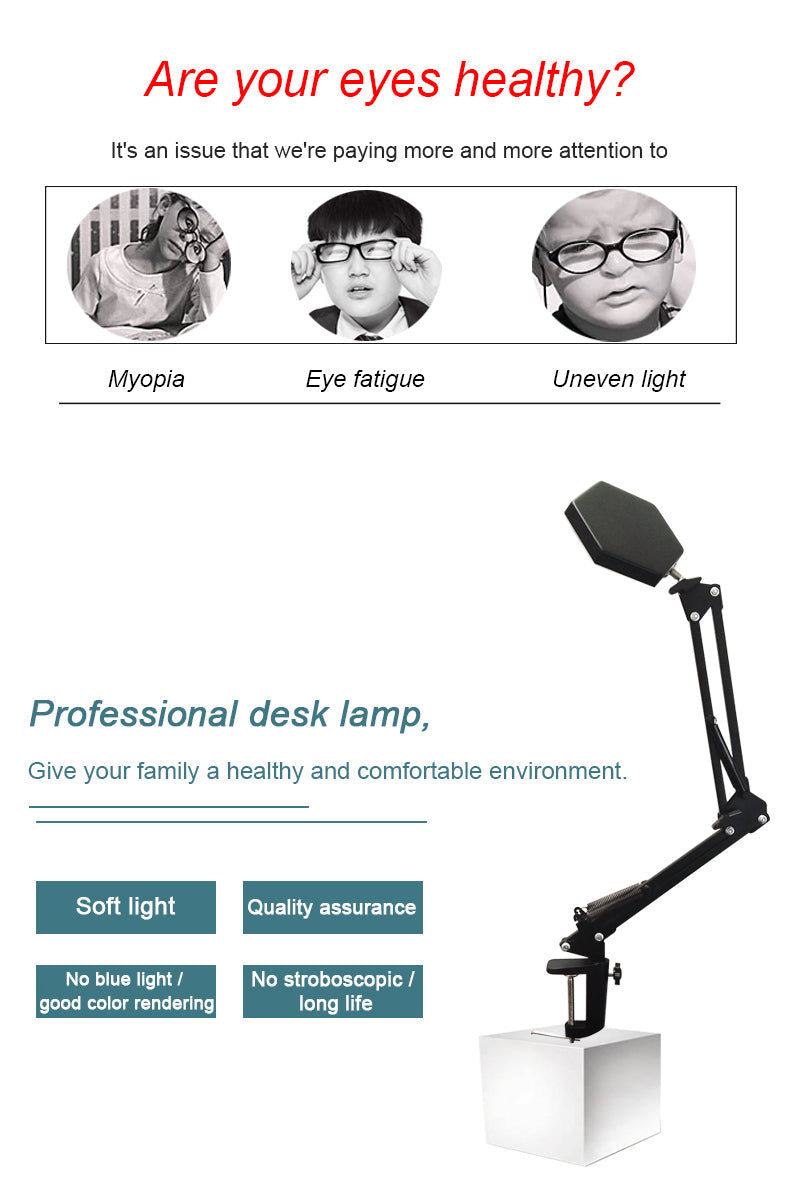 LED Desk Lamp Three Gear Color Temperature Free Brightness Adjustment USB Powered Reading Office Lamp