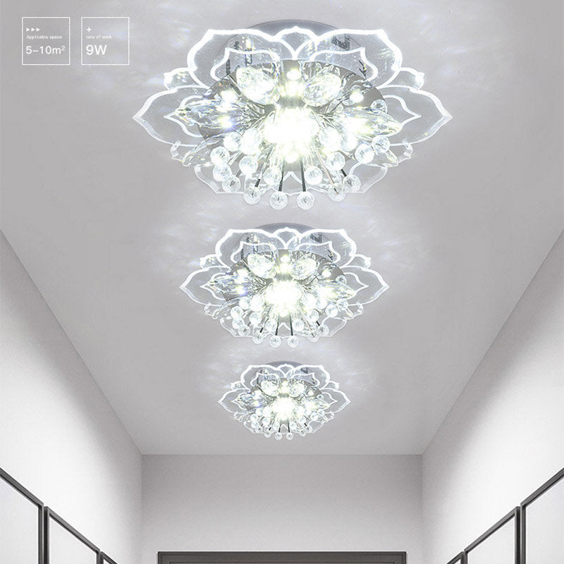 Modern Crystal LED Ceiling Light Fixture Pendant Lamp Lighting Chandelier 9W New