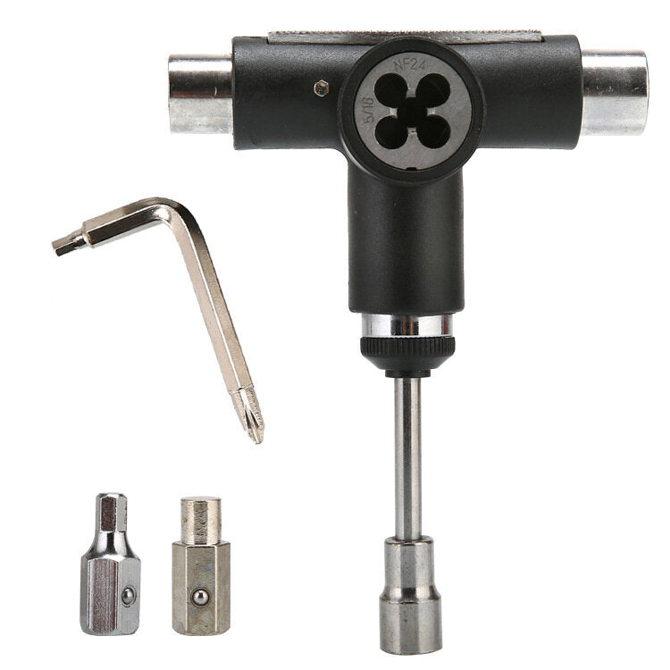 T Type Multifunctional Scooter Adjusting Tool Universal Allen Wrench Screwdriver Sandpaper Socket Wrench Skateboard Repair Tool