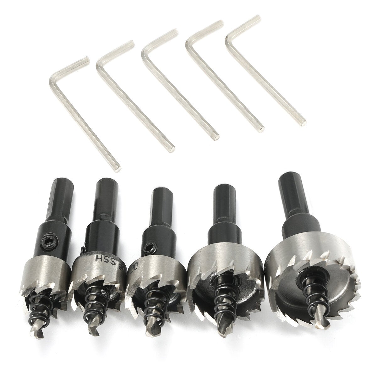 5Pcs Saw Tooth HSS Drill Bit Hole Set Stainless Steel Metal Alloy 16-30mm