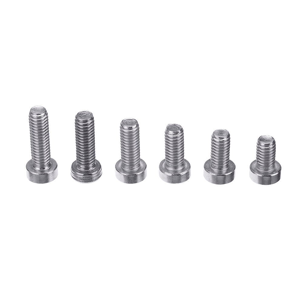 90Pcs M6 Hex Socket Thin Cap Head Low P rofile 304 Stainless Steel Screw Bolts Set 10-20mm