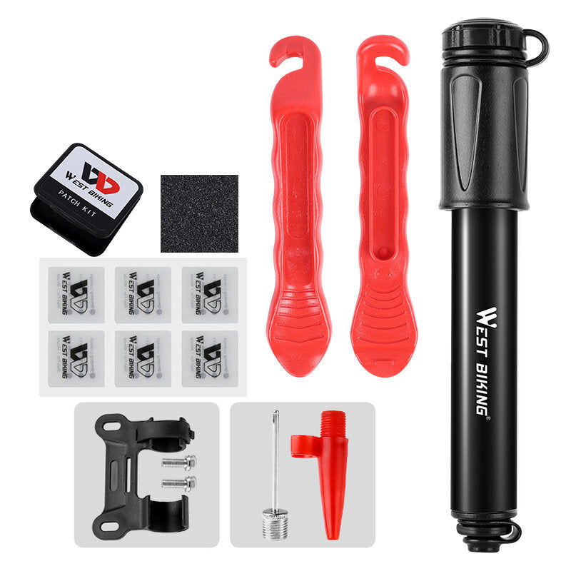 Bicycle Tire Repair Tools Kit Riding Equipment with Cycling Schrader/Presta Tyre Pump Patch Lever Needle