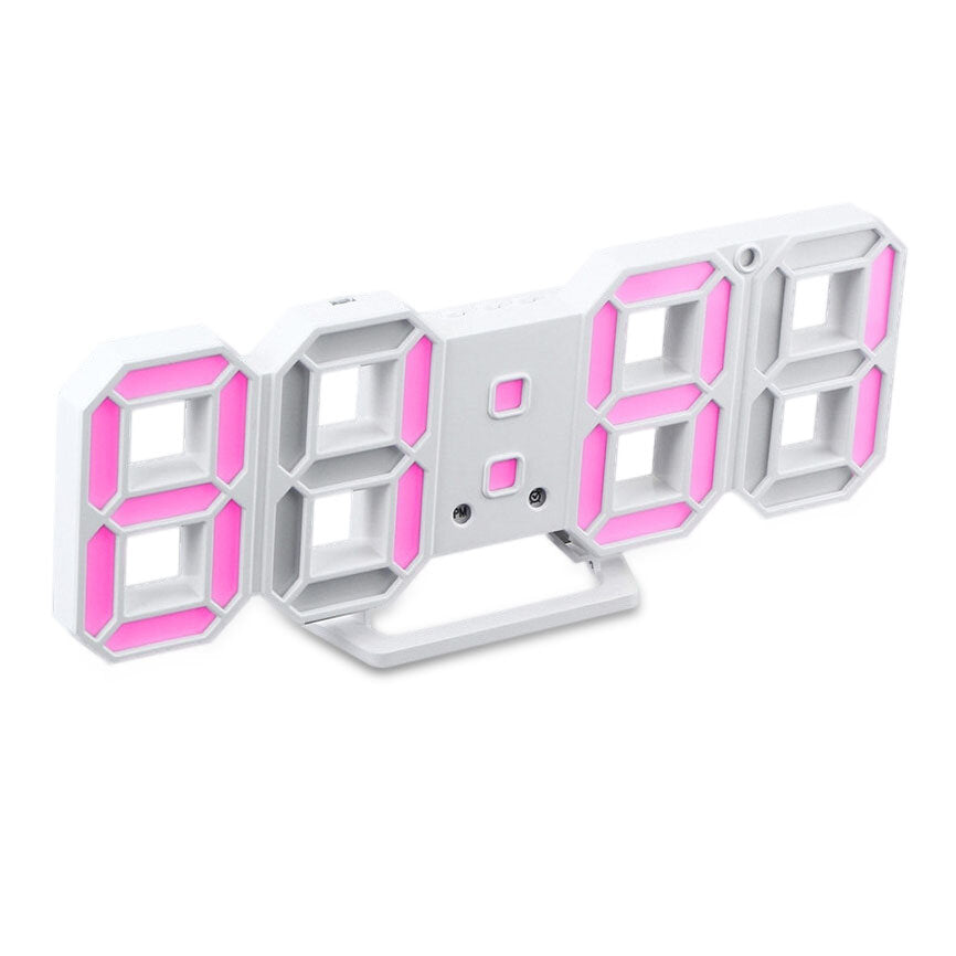 Creative USB Charging 3D Digits Display Adjustable Brightness Alarm Clock