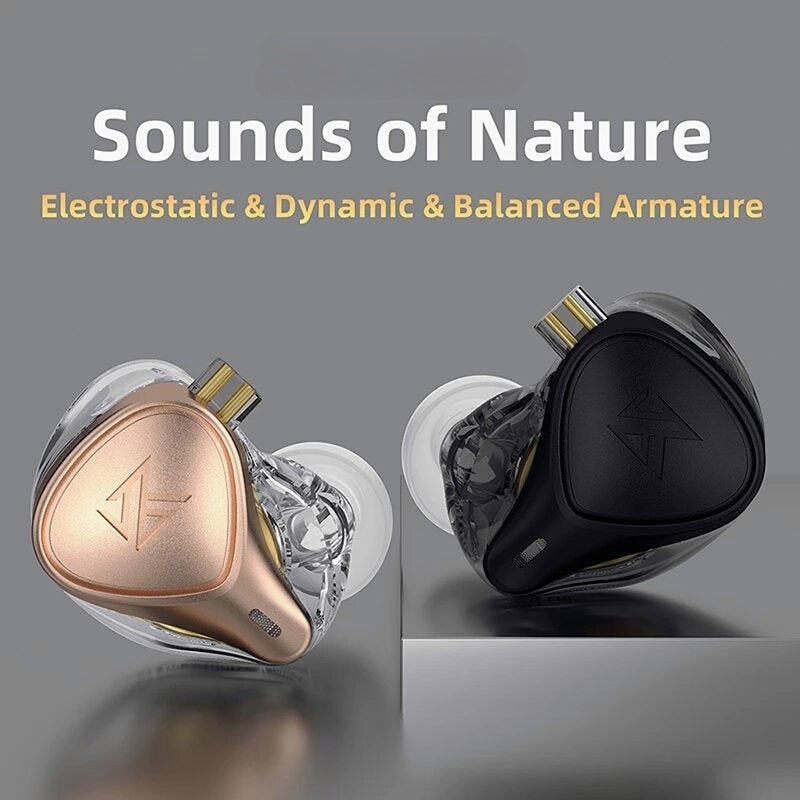 Pro Electrostatic Dynamic Balanced In-Ear Earphones Monitor Metal Wired Earphone Noice Cancelling Sport Music Headphones with Detachable Cable