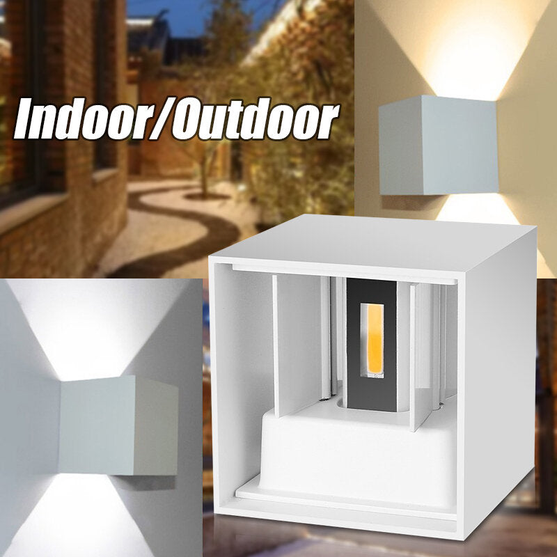 AC 220V Waterproof 7W Aluminum Cube COB LED Wall Lamp Light Modern Home Lighting