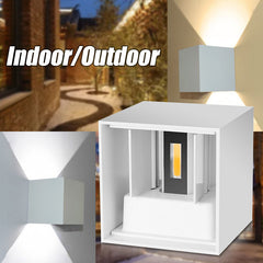 AC 220V Waterproof 7W Aluminum Cube COB LED Wall Lamp Light Modern Home Lighting