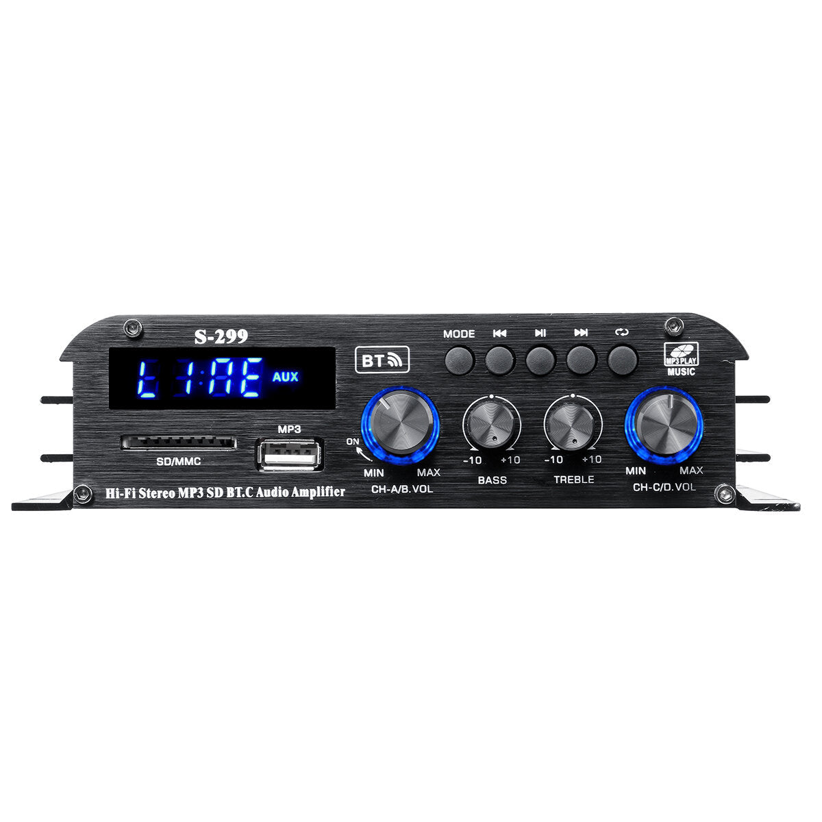 4x400W Bluetooth Power Amplifier 4.1 Channel Hi-Fi Home Car Use with Remote Control