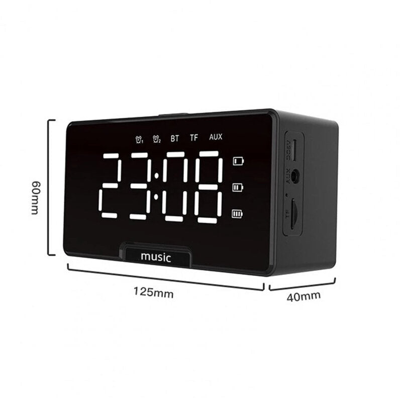 LED Alarm Clock Speaker Luminous Multi-function Retro Bluetooth 5.0 Loudspeaker for Home Decor Digital Alarm Clock