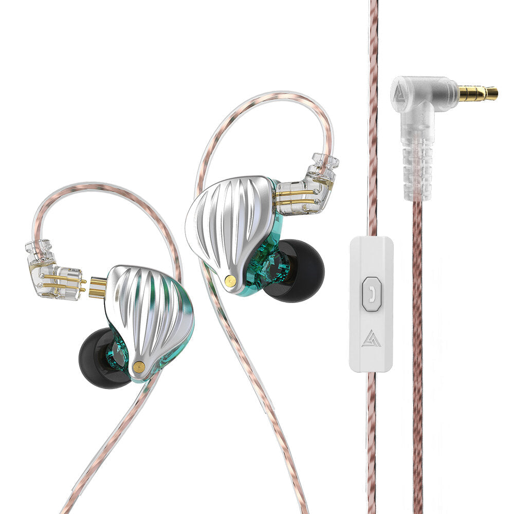 Dynamic In-Ear Earphones Monitor Metal Wired Earphone ENC Noise Cancelling Sport Music Headphones with Detachable Cable