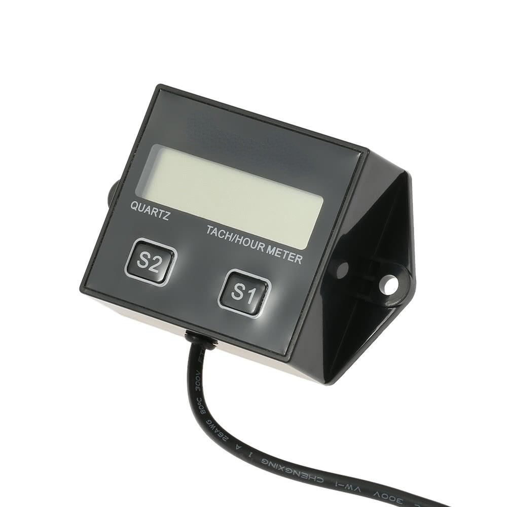 Digital Engine Tach Tachometer Hour Meter Gauge Resettable Inductive for Racing Motorcycle