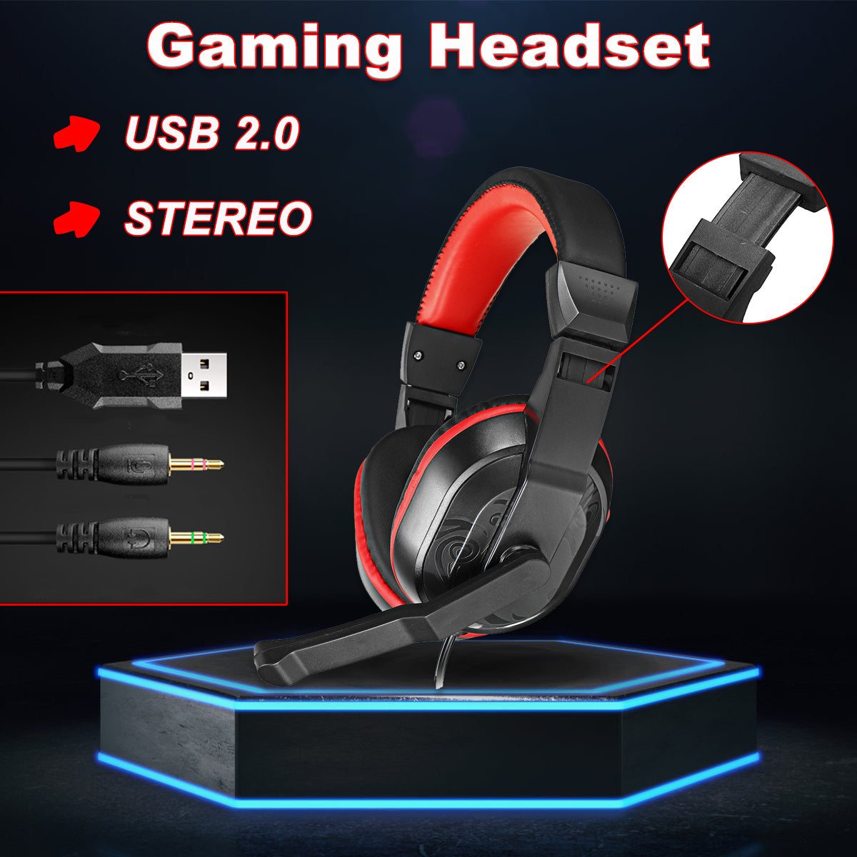 4Pcs Gaming Devices Set 104 Keys LED Backlit Gaming Keyboard 3600DPI Ergonomic Mouse 3.5mm Wired Headset Anti-slip Mouse Pad Combo