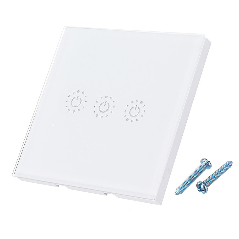EU 433Mhz 3 Gang Smart WIFI Light Switch Interruptor Touch Wall Power Switch App Remote Control Intellegent Switch Work With Alexa Google Home