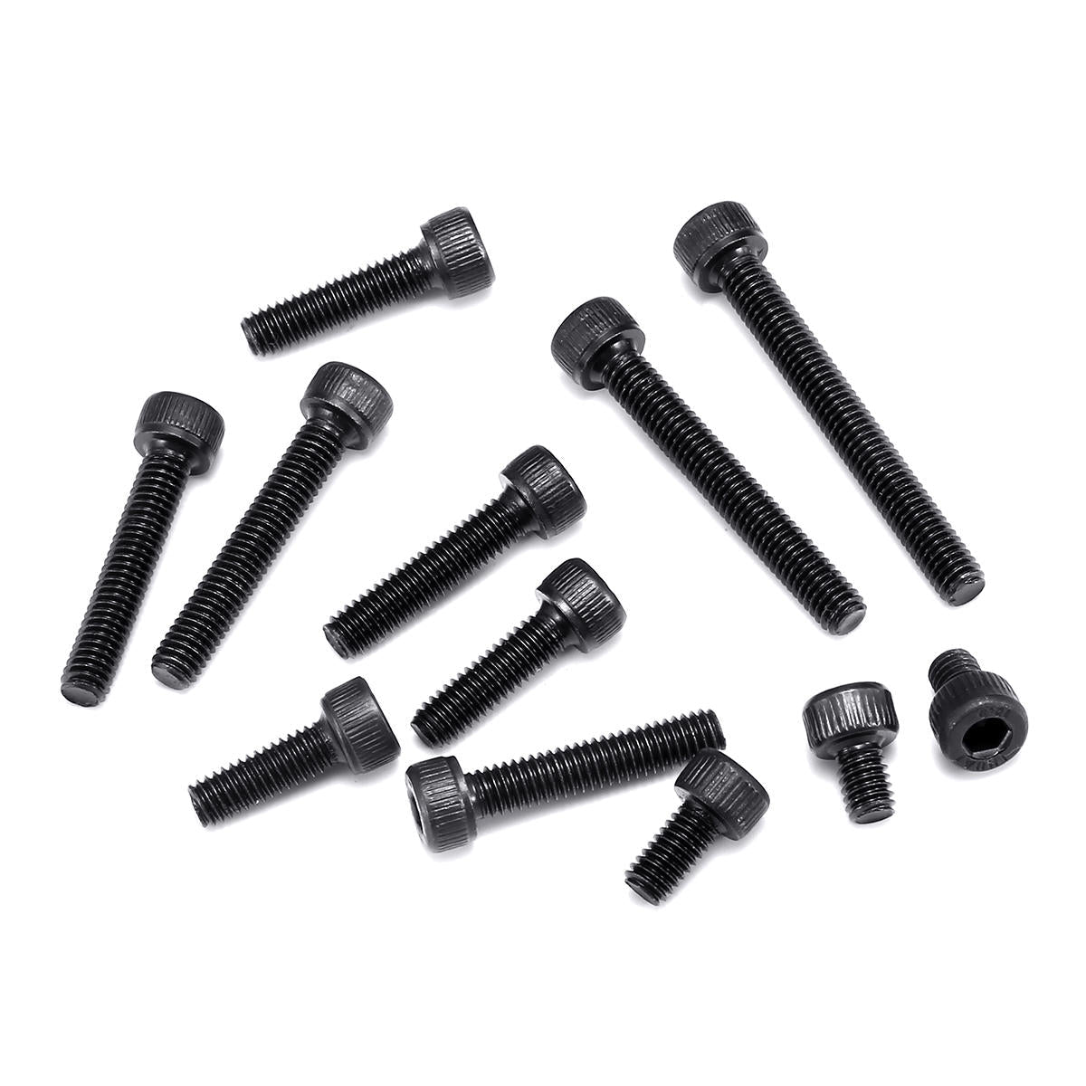 195Pcs M4 12.9 Grade Carbon Steel Hex Socket Cap Head Screw Bolts Assortment Set
