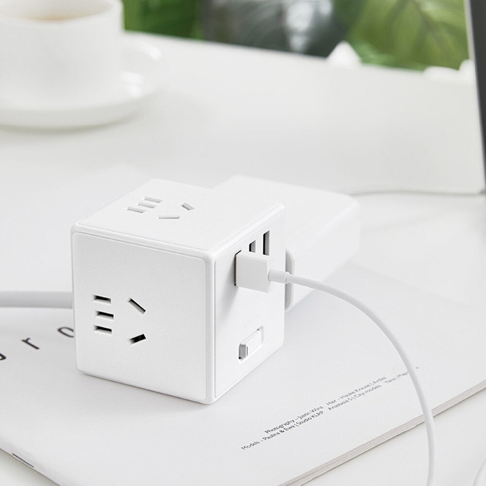 Portable Magic Cube Converter Socket 3pcs USB Chargers Adaptor Travel 6 Ports Socket Power Strips Trip Socket Plug