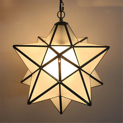 Star Glass Pendant Light Chandelier Light Modern Ceiling Lamp Fixture Decor