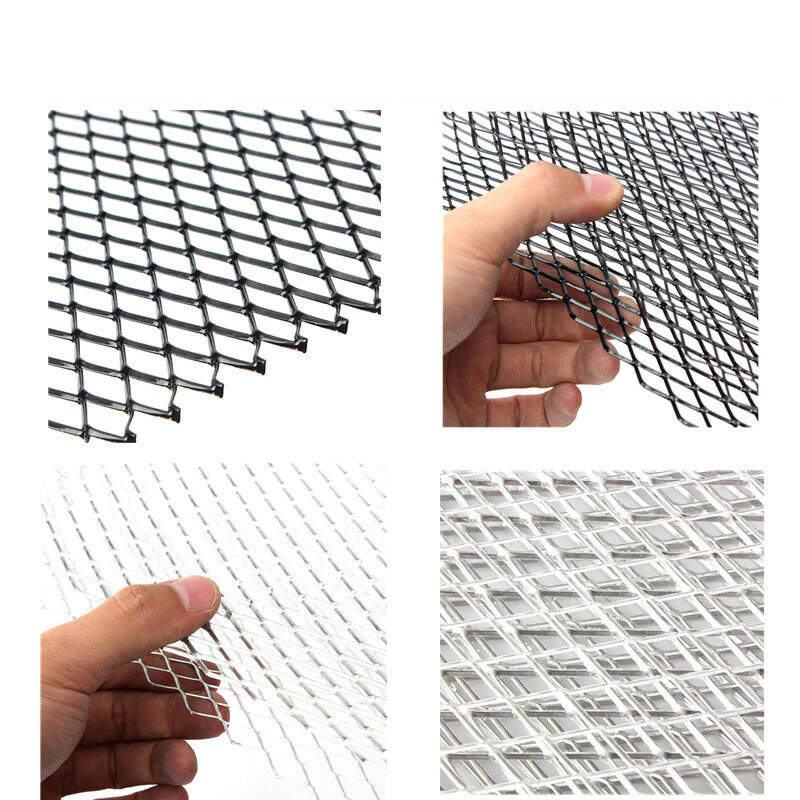 Universal Aluminum Car Vehicle 40"x13"/ 10033cm Black/Silver Body Grille Net Mesh Grill Section