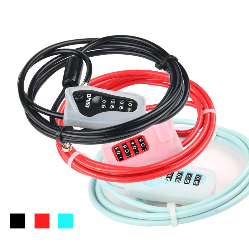 2M Anti-theft 4 Digits Code Bicycle Cable Lock for Motorcycle MTB Road Bike