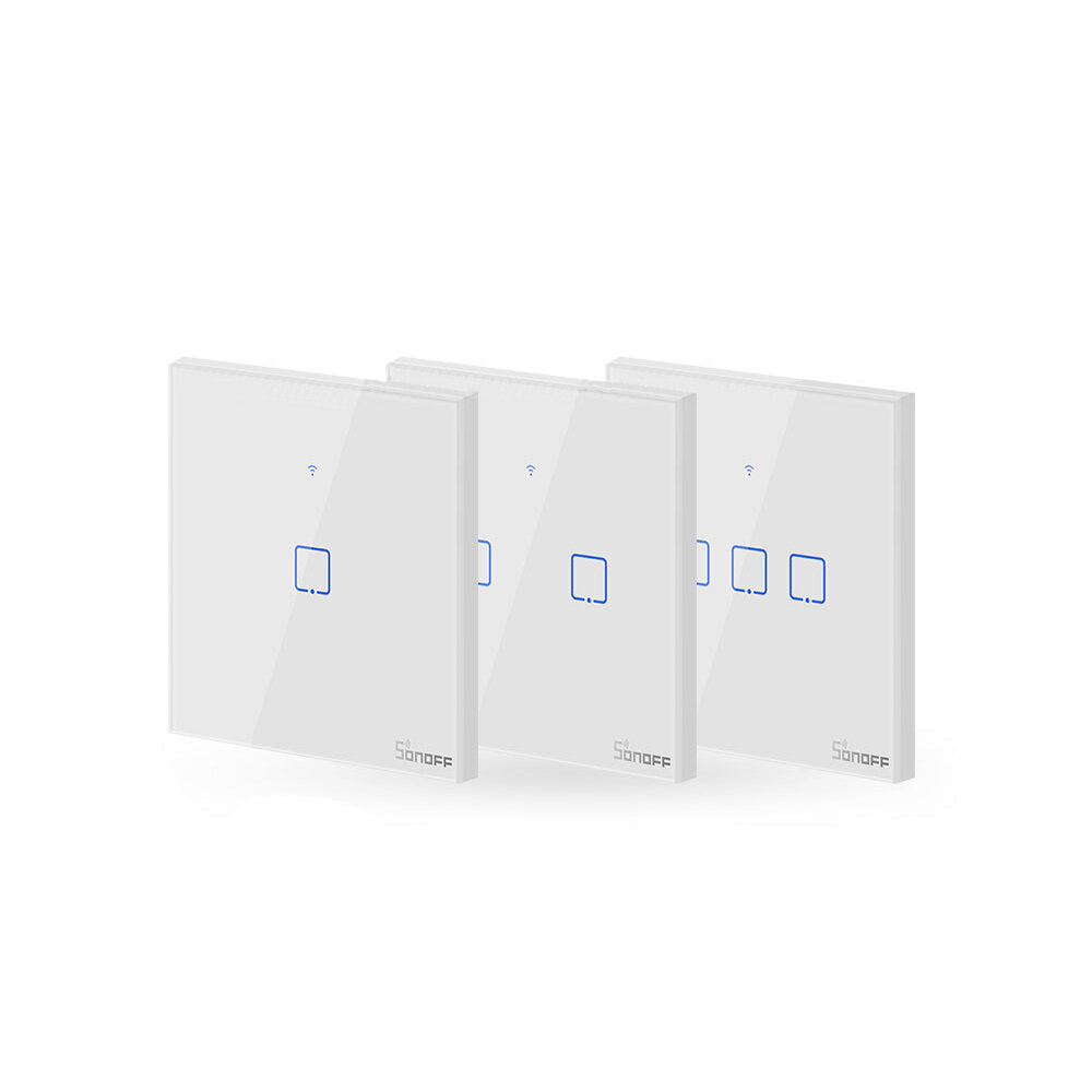WIFI Wall Switch 433Mhz RF Remote Controlled Wifi Switch Smart Home Switch Works With Alexa Google Home,EU/UK AC 100-240V 1/2/3 Gang