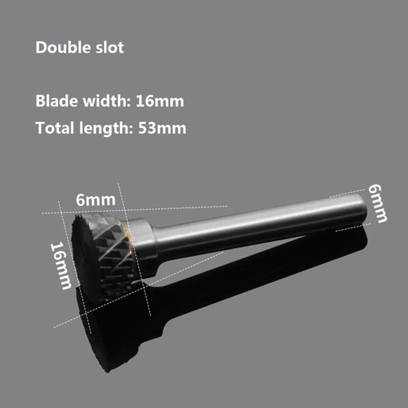 Double Groove Alloy Rotary Boring Tool Tungsten Steel Wood Carving N-type Inverted Cone Milling Cutter Grinding Head