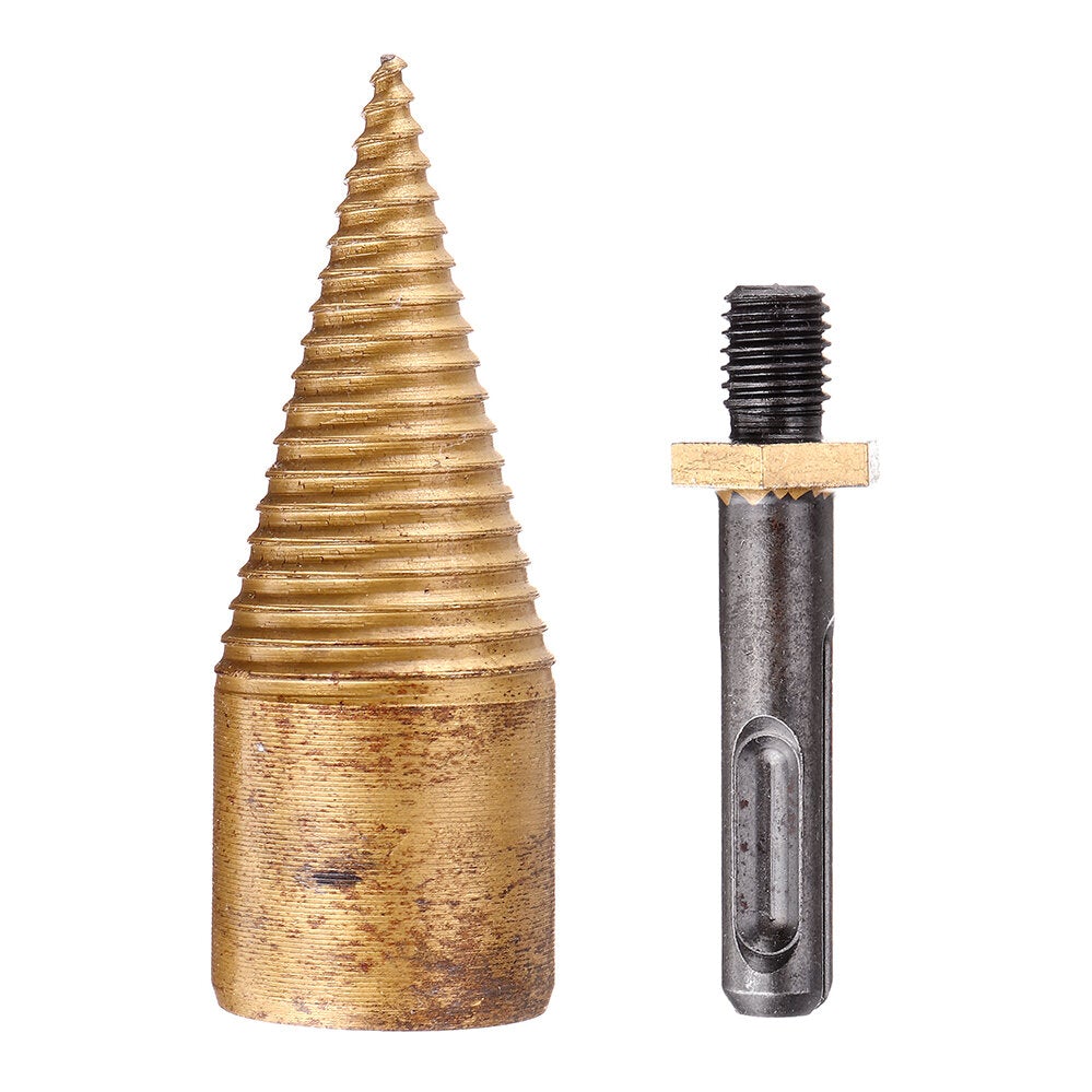 32/42mm Titanium Coated HSS Firewood Splitter Drill Bit Wood Drilling Tools Chopper Breakers