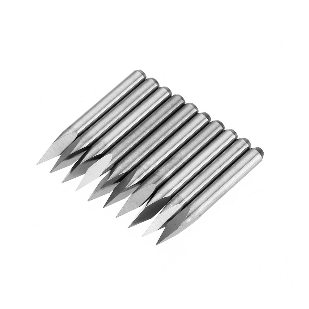 10pcs 3.175mm Shank 30 Degree 0.1/0.2/0.3mm Tip Engraving Bit CNC Tool