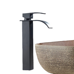 Matte Black 1/2 Inch Brass Modern Bathroom Basin Faucet Spout Hot & Cold Water Mixer Tap Single Handle