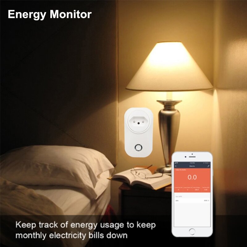 Smart WiFi Socket Wireless Remote Control Voice Control Smart Power Socket With Power Monitor