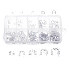 Stainless Steel E-Clip Circlip Retaining Snap Ring 1.5-10mm Assortment Kit 120Pcs