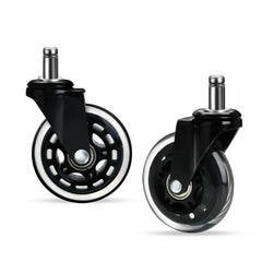 5PCS Office Chair Caster Wheels 2/2.5/3 Inch Swivel Rubber Replacement Soft Safe Rollers Furniture Hardware