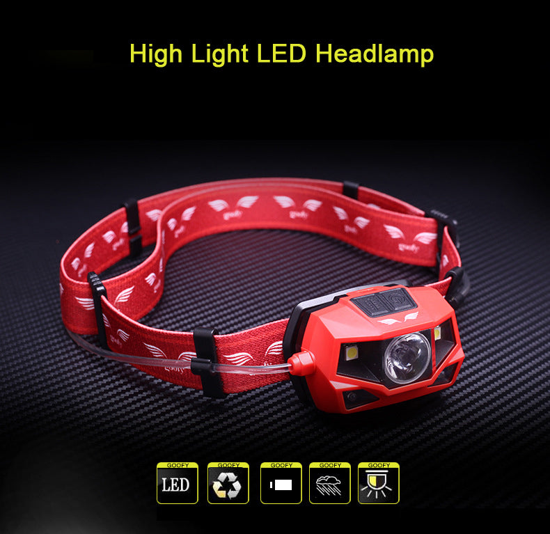 180 Lumens Outdoor Cycling LED Headlamp 360 Degree Light Beam IPX4 Warning Light