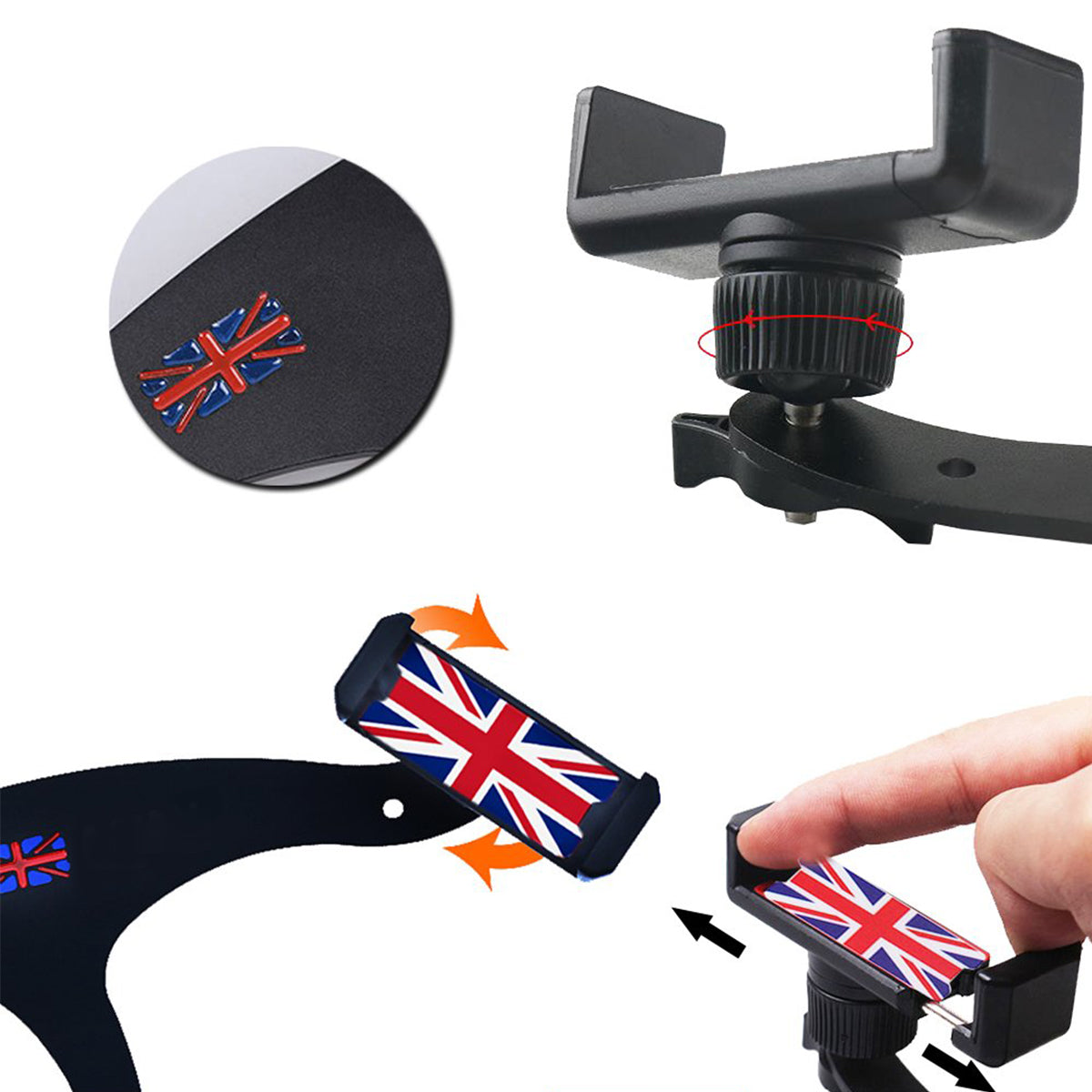 360° Rotation Car Phone Mount Cradle Holder Stand for Mini Cooper