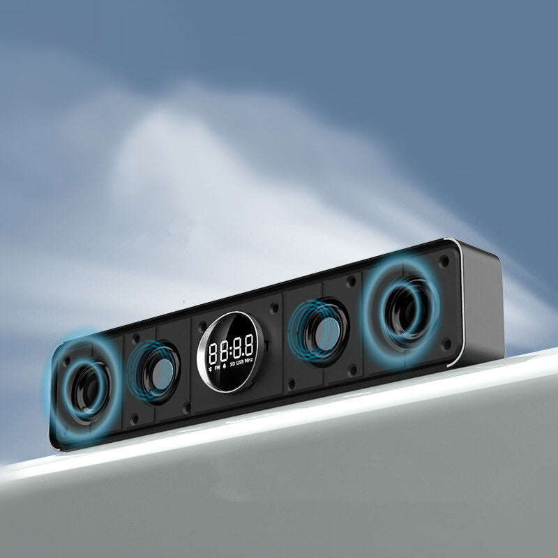 4 Unit Sound LED Display Big Power Wireless Bass Column 6D Stereo Soundbar Music Center Bluetooth Speaker