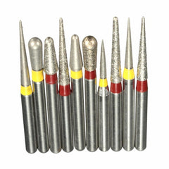 10pcs Diamond Burs Polishing Grinding Heads for High speed Handpieces