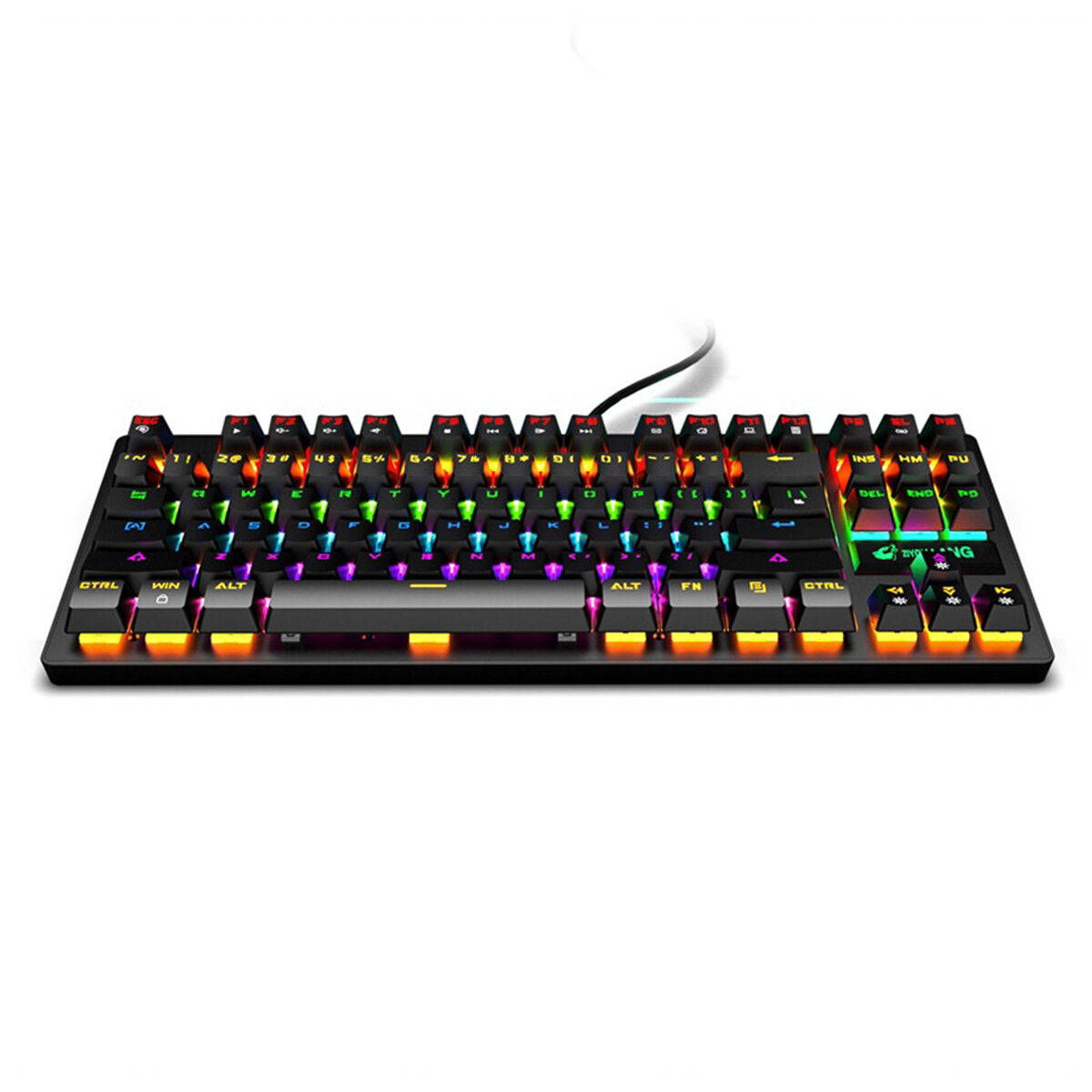 87 Keys Mechanical Keyboard Wired Rainbow Backlight Blue Switch Gaming Keyboard for Laptop Computer PC Gamer